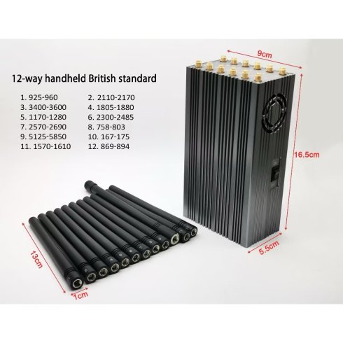 Avlytting / Wifi / mobilsignal jammer 3g 4g 5g - opptil 20 meter